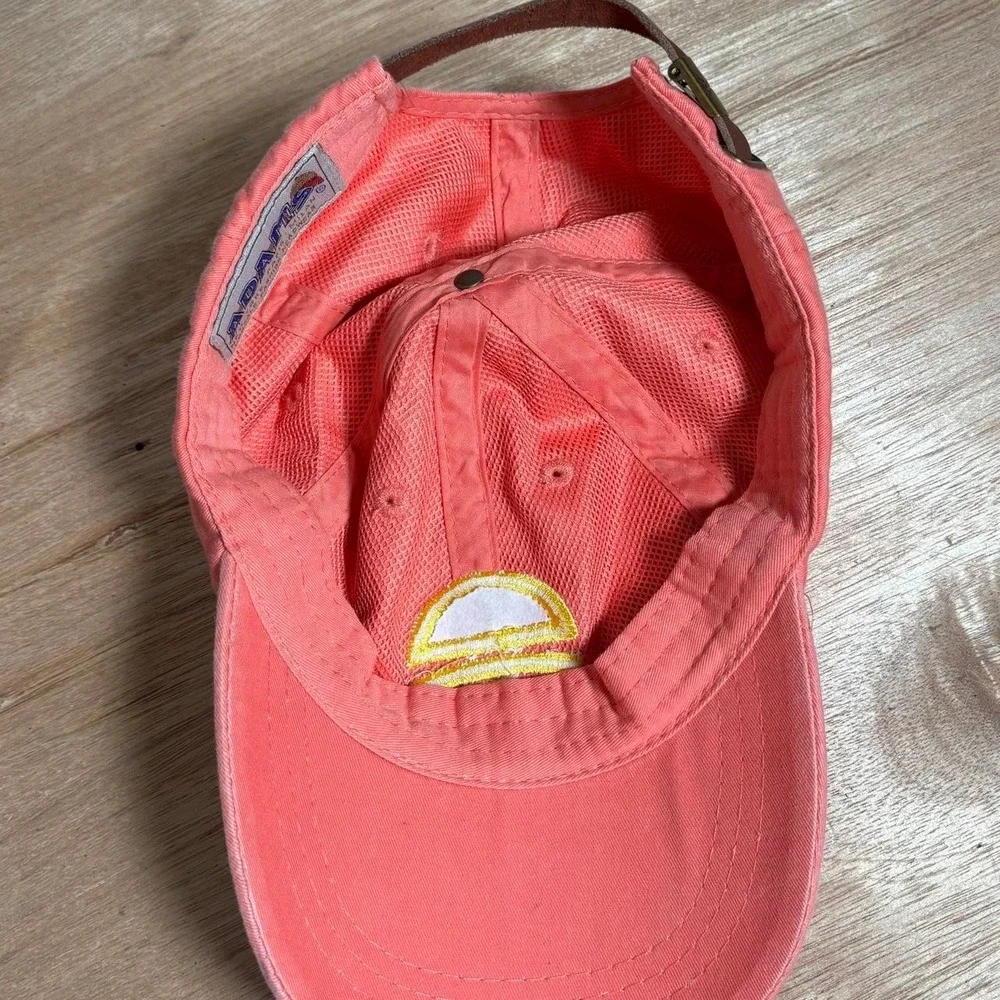 ADAMS Coral pink vintage 90s baseball cap Salmon Pink w/ Sunset Embroidery
